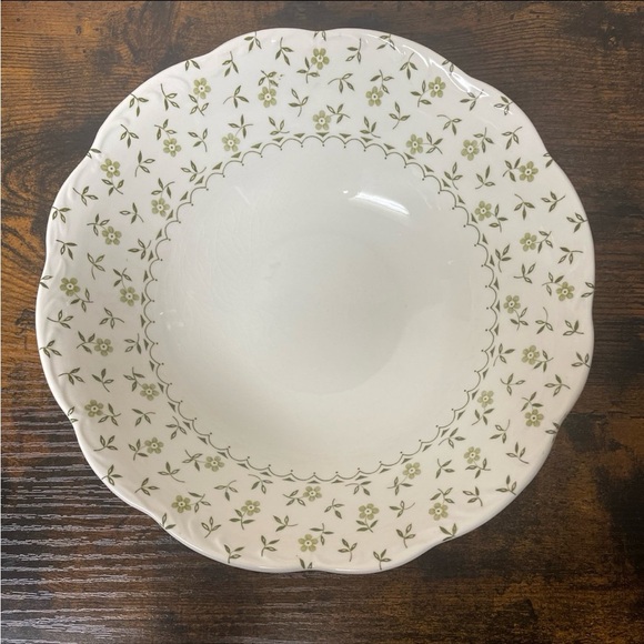 Vintage Ironstone Green Floral Bowl - Picture 1 of 4